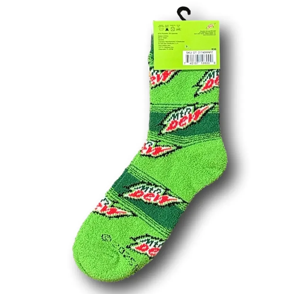 3/$20 Mountain Dew Retro Soda Logo Cozy Fashion Socks - NWT